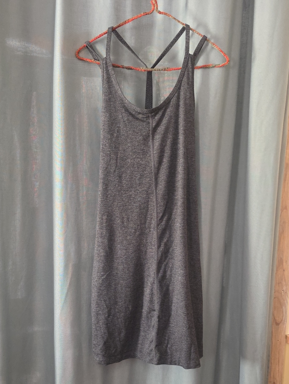 Patagonia W's Latticeback Heathered Dark Gray Strappy Tank Dress